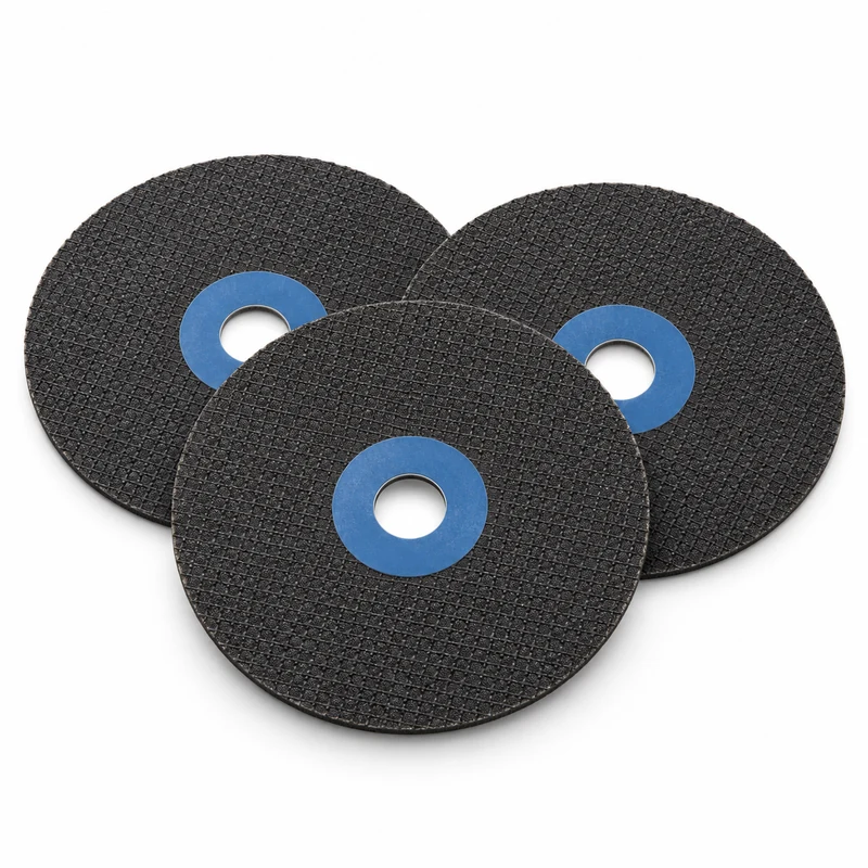 Abrasive cutting discs for metal fabrication