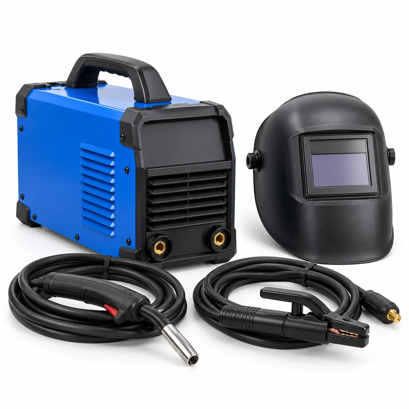 Portable welding machine with torch and welding accessories